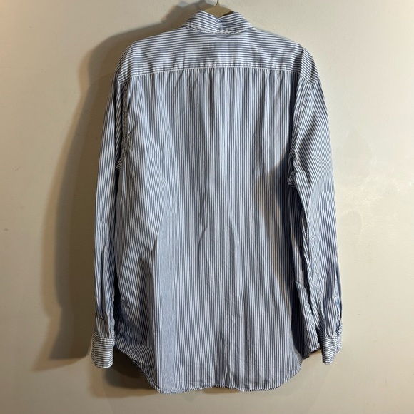 LAUREN RALPH LAUREN Sz XL Blue Label Stripes 100% Cotton Button Down Shirt - Picture 6 of 8